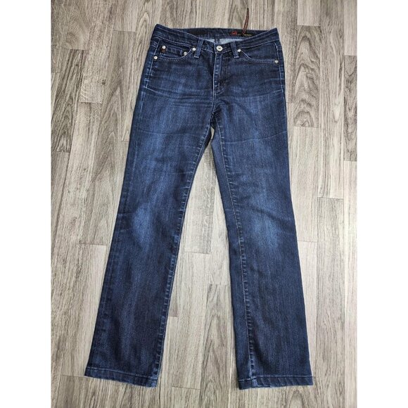 AG Adriano Goldschmied Jeans Womens 26R Blue Mid Rise Straight Leg Pants - Picture 1 of 13